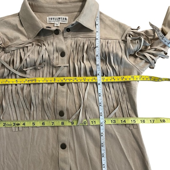 Idyllwind Women's Jonquil Faux Suede Fringe  Shirt Dress Western Cowgirl Tan XS - Picture 3 of 15